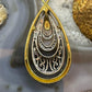 Carolyn Pollack Sterling Silver & Brass Decorated Teardrop Enhancer Pendant For Women