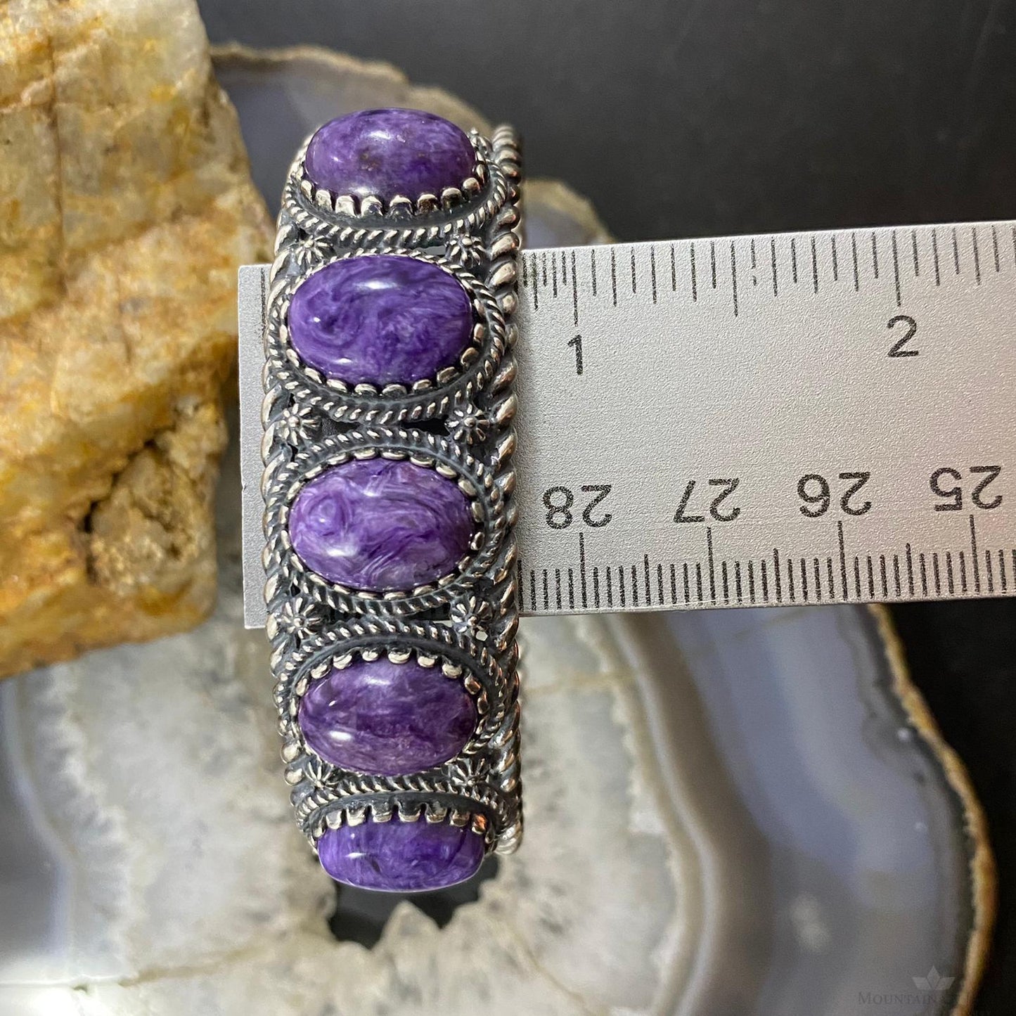 Carolyn Pollack Vintage Southwestern Style Sterling Silver Charoite Row Bracelet For Women