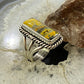 Native American Sterling Rectangle Bumblebee Jasper Bar Ring Size 9 For Women