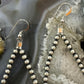 Navajo Pearl Beads 3mm & Turquoise Bead 5 mm Sterling Silver Dangle Earrings For Women