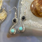 Carolyn Pollack Southwestern Style Sterling Silver Turquoise & Black Agate S-Leaf Dangle Earrings For Women