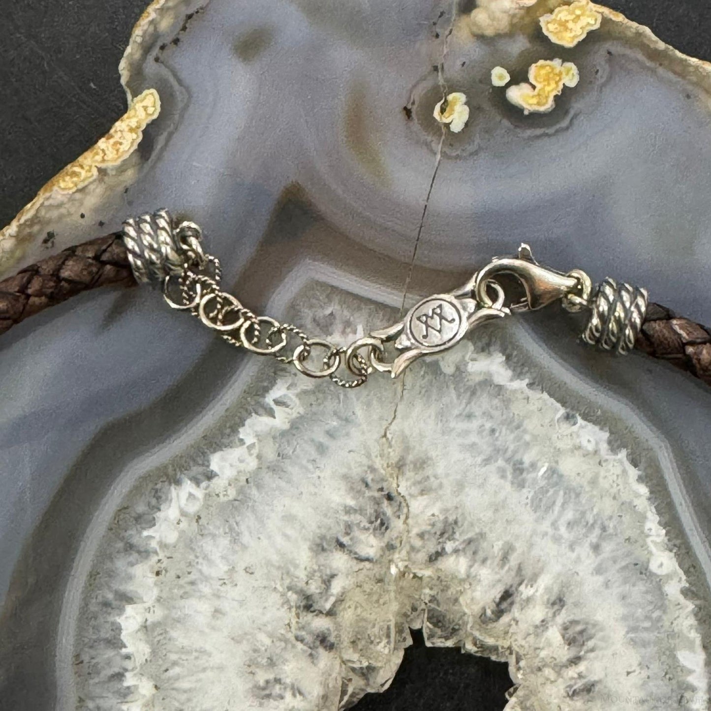 Carolyn Pollack Antique Brown Braided Leather Lobster Clasp Unisex Necklace