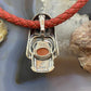 Jody Naranjo and Carolyn Pollack Sterling Silver Carved Red Jasper Decorated Maiden Pendant For Women