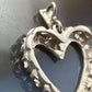 10K White Gold Diamonds Heart Shape Pendant For Women