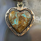 Native American Sterling Silver Turquoise #8 Decorated Heart Pendant For Women
