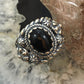Carolyn Pollack Vintage Southwestern Style Sterling Oval Black Onyx Decorated Ring Sz 5 For Women