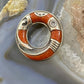 Carolyn Pollack Southwestern Style Sterling Silver Coral Chip Inlay Ring Brooch For Women