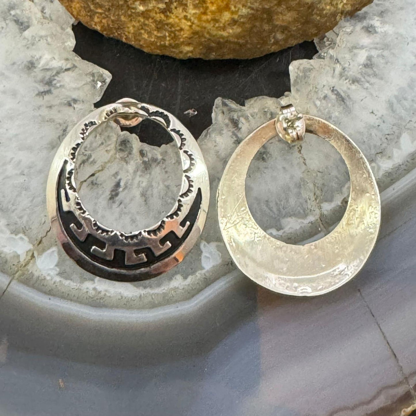 Tommy & Rosita Singer Sterling Silver Overlay Hoop Dangle Earrings For Women #1