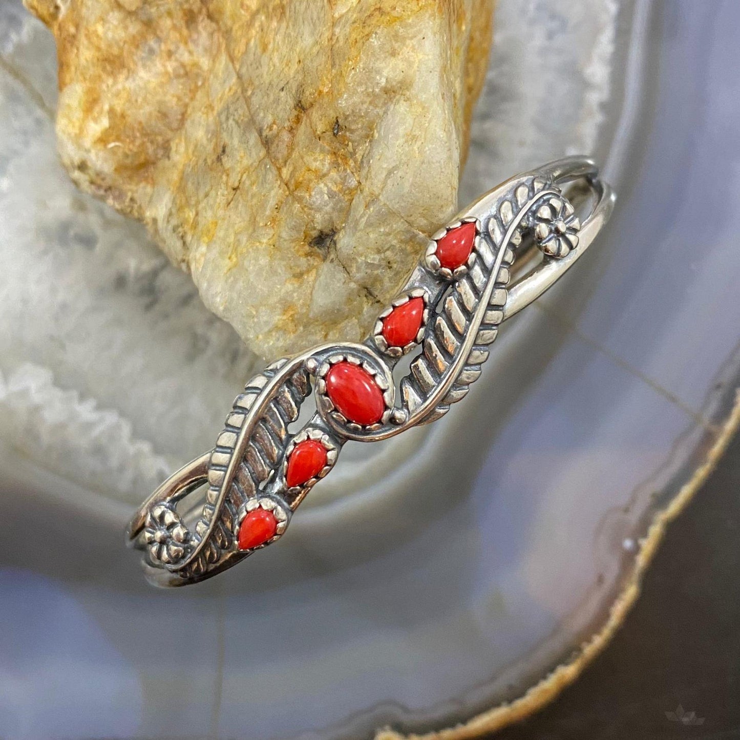 Carolyn Pollack Vintage Southwestern Style Sterling Silver Red Jasper Bracelet For Women