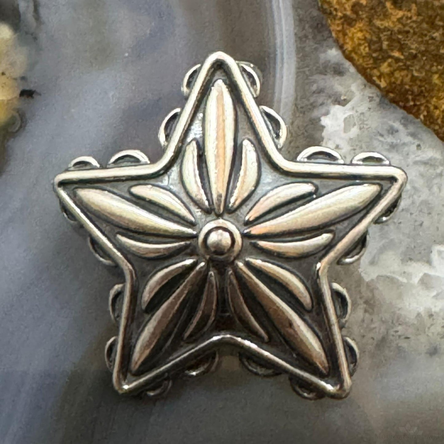 Carolyn Pollack Sterling Silver Engraved Decorated Star Unisex Pendant/Brooch