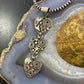 Alex Sanchez Native American Sterling Silver Petroglyph Triple Heart Pendant For Women #6