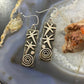 Alex Sanchez Native American Sterling Silver Rectangle Petroglyph Dangle Earrings For Women #4
