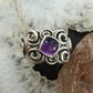 Carolyn Pollack Sterling Silver Rounded Diamond Shape Amethyst Ring Size 8.25 For Women