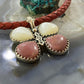 Carolyn Pollack Southwestern Style Sterling Silver Mother of Pearl & Rhodonite Pendant For Women