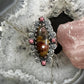 Carolyn Pollack Sterling Silver Fossilized Coral & Rhodochrosite Ring Size 9.25 For Women