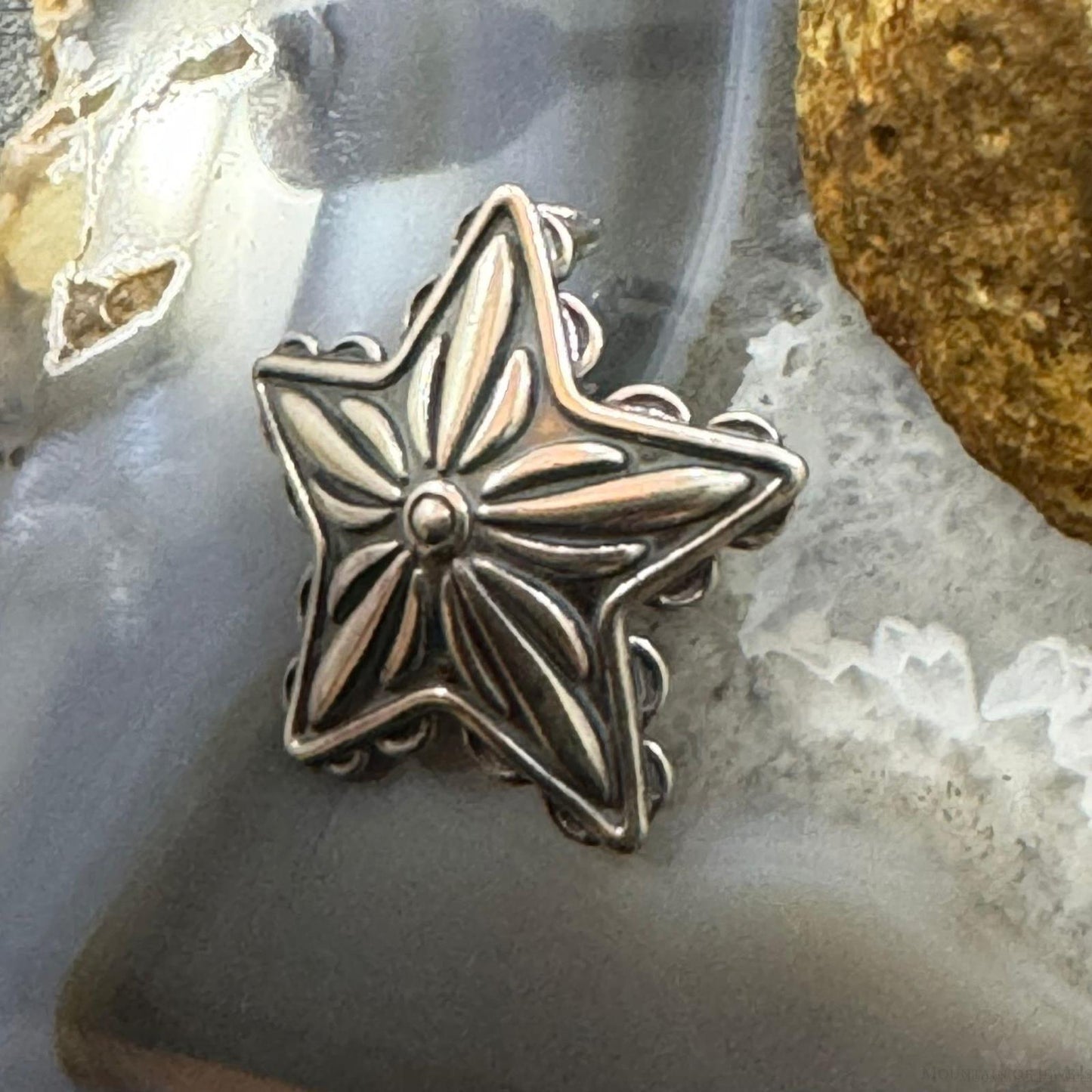 Carolyn Pollack Sterling Silver Engraved Decorated Star Unisex Pendant/Brooch