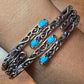 Carolyn Pollack Sterling Silver 4 Sleeping Beauty Turquoise Decorated Hinged Bracelet For Women