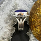 Native American Sterling Silver Oval Lapis Lazuli Decorated Ring Sz 9 For Women