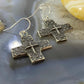 Cheyenne Custer Navajo Native American Sterling Silver Tufa Cast Cross Dangle Earrings For Women #2