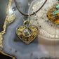 Carolyn Pollack Sterling Silver & Brass Heart & Key w/Horse Decorated Pendant For Women