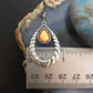 Carolyn Pollack Southwestern Style Sterling Pear Orange Spiny Oyster Decorated Hoop Dangle Earrings