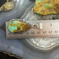 Native American Sterling Silver Large Teardrop Turquoise #8 Decorated Unisex Pendant