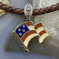 Carolyn Pollack Southwestern Style Sterling Silver Unisex Inlay Flag Pendant