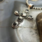 Native American Sterling Silver Oval White Buffalo Decorated Unisex Cross Pendant #1