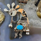 Alonzo Mariano Native American Sterling Silver Turquoise Unisex Kokopelli Pendant
