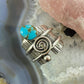 Alex Sanchez Sterling Silver Turquoise Petroglyph Band Ring Size 8.5 For Women