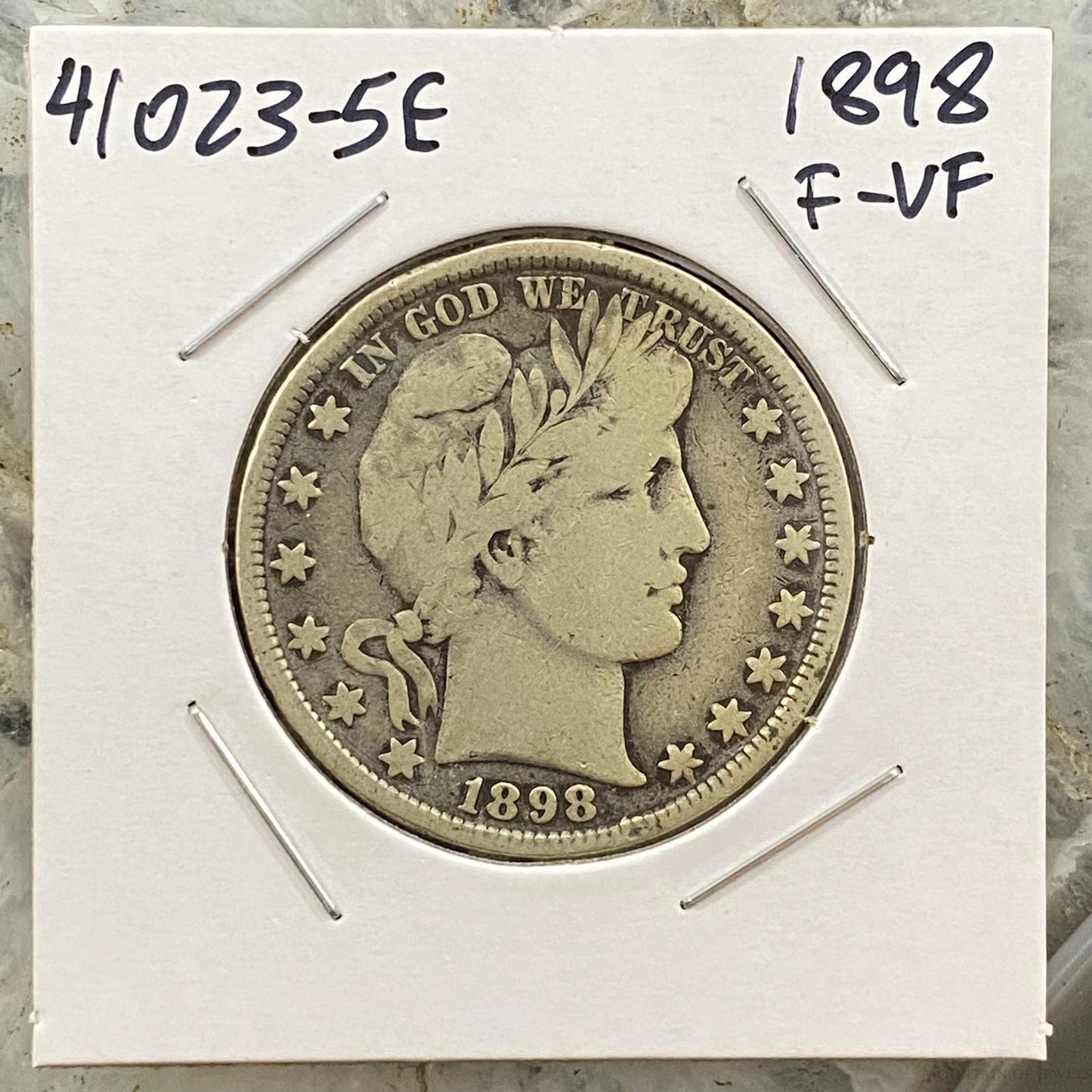 1898 US Barber Liberty Head Half Dollar F-VF Collectible Coin #41023-5E