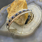 Carolyn Pollack Southwestern Style Sterling Silver 8 Denim Lapis Decorated Row Bracelet For Women