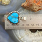 Native American Sterling Silver Blue Ridge Turquoise Heart Pendant For Women #2