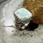 Carolyn Pollack Sterling Silver Rectangle Larimar Decorated Ring Size 8 For Women