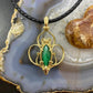 Carolyn Pollack Sterling Silver Gold Plated Malachite Doublet Enhancer Pendant For Women