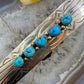 Native American Sterling 5 Rough Turquoise Stamped Hair Barrette For Women #1