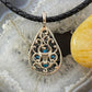 Carolyn Pollack Vintage Southwestern Style Sterling Silver 4 Turquoise Filigree Pendant  For Women