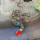 Carolyn Pollack Southwestern Style Sterling Silver Multistone Etched Snake Pendant  For Women