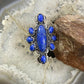Carolyn Pollack Southwestern Style Sterling Silver 9 Denim Lapis Decorated Cluster Ring Size 5.5 For Women