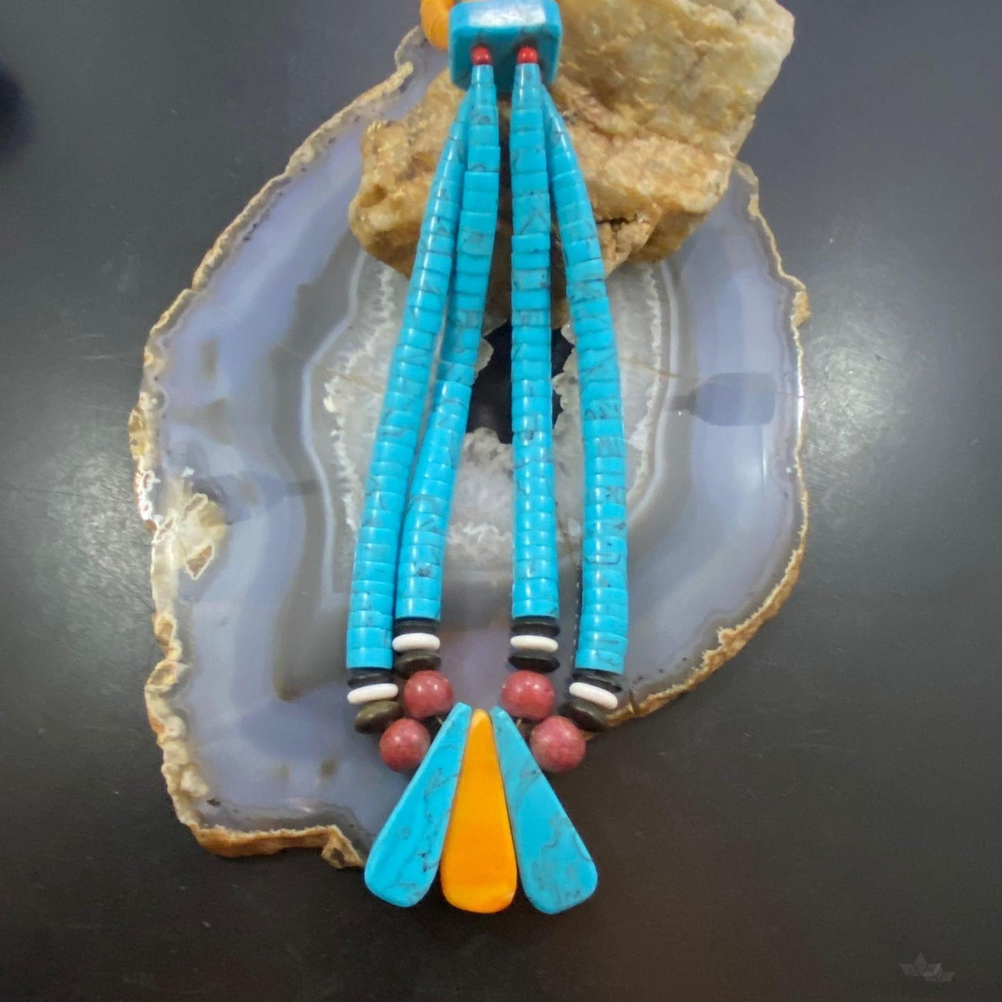 Vintage Native American Kewa Santo Domingo Pueblo Heishi Jacla Necklace