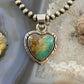 Native American Sterling Silver Turquoise w/Matrix Heart Pendant For Women
