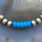 Navajo Pearl ,Turquoise & Spiny Oyster 6mm Beads Sterling Silver 8" Bangle