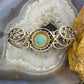 Carolyn Pollack Sterling Silver & Brass Green Turquoise/Smoky Quartz Decorated Bracelet For Women
