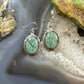 Native American Sterling Silver Oval Turquoise Decorated Dangle Earrings For Women