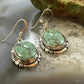 Native American Sterling Silver Oval Turquoise Decorated Dangle Earrings For Women