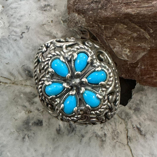 Carolyn Pollack Sterling Silver 6 Sleeping Beauty Turquoise Ring Size 8.5 For Women