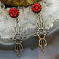 Carolyn Pollack Sterling Silver Red Jasper Carved Rose Dangle Earrings For Women