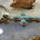 Native American Sterling Silver 6 Oval Turquoise Decorated Cross Pendant For Women