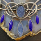 Carolyn Pollack Southwestern Style Sterling Silver Lapis & Druzy Necklace For Women