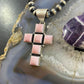 Native American Sterling Silver Pink Conch Shell Cross Pendant For Women